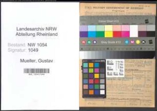 Entnazifizierung Gustav Mueller , geb. 07.03.1892 (Bueroassistent)