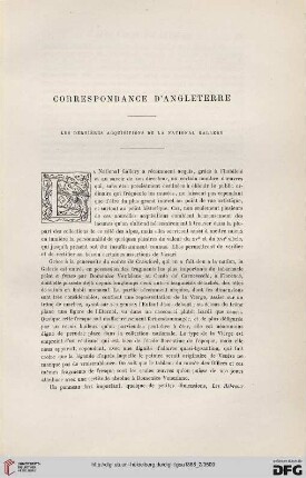 2. Pér. 34.1886: Les dernières acquisitions de la National Gallery : correspondance d'Angleterre