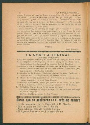 La novela teatral - Números publicados