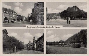 Postkartenalbum mit Motiven von Durlach. "Gruß aus Karlsruhe-Durlach/Baden. Am Bahnhof"