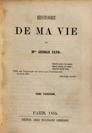 Histoire de ma vie, 5