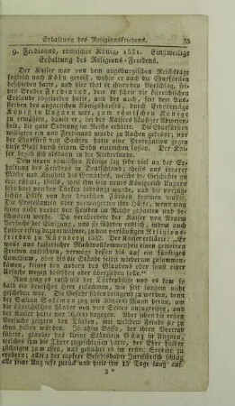 9. Ferdinand, römischer König, 1531. Einstweilige Erhaltung des Religions-Friedens