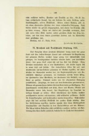 79. Preußens und Deutschlands Erhebung 1813