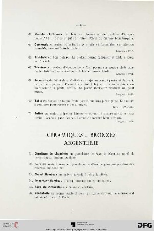 Céremoques, Bronzes, Argenterie (Nr.71-80)