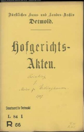 Reinking, Konrad gegen Meier zu Wistinghausen - Schuldforderung