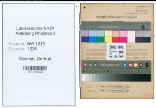 Entnazifizierung Gertrud Coenen , geb. 19.02.1896 (Geschaeftsinhaberin)