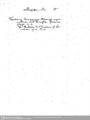 Leiper, M. A.