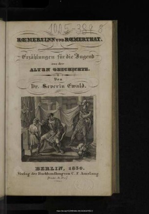 Römersinn und Römerthat : Erzählungen für die Jugend aus der Alten Geschichte