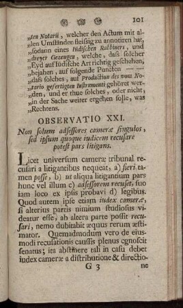 Observatio XXI. - Observatio XXIV.