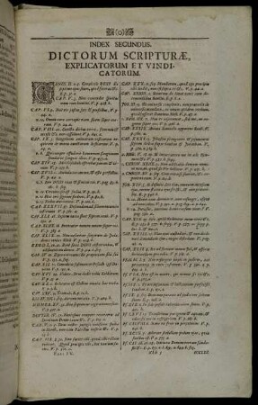Index Secundus. Dictorum Scripturæ, Explicatorum Et Vindicatorum.