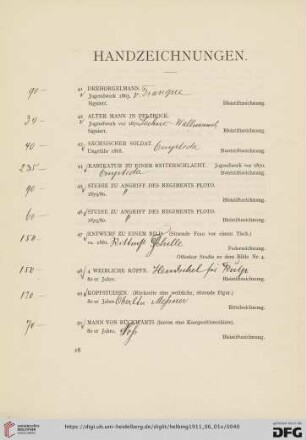 Handzeichnungen (Nr. 41-134)
