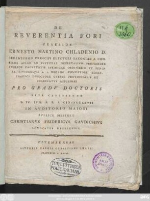 De Reverentia Fori