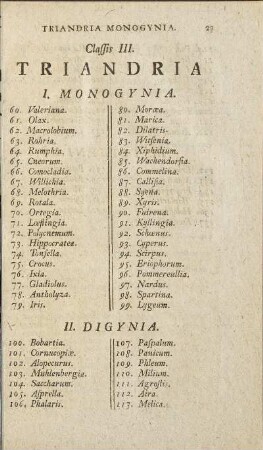 Classis III. Triandria