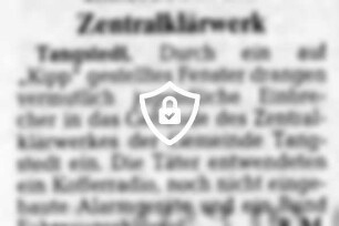 Einbruch in das Zentralklärwerk