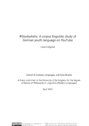 #GlockeAktiv: A corpus linguistic study of German youth language on YouTube