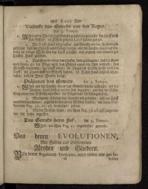 Von denen Evolutionen, Mit Halben und Gebrochenen Reyhen und Gliedern.