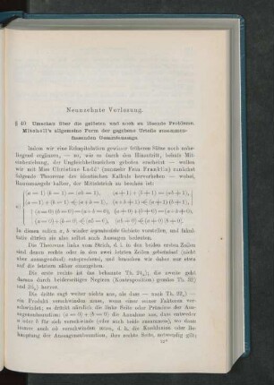 Neunzehnte Vorlesung