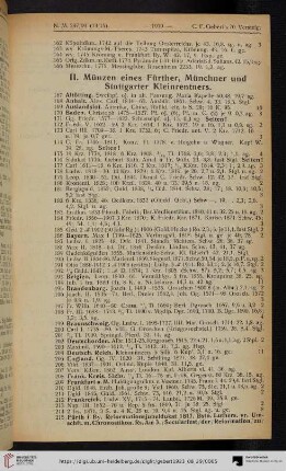 II. Münzen eines Fürther, Münchner und Stuttgarter Kleinrentners (Nr. 167-300)