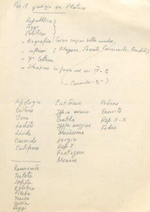 50-56, Per il giudizio su Platone