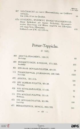 Perser-Teppiche. II. Teil (Nr. 468-477)