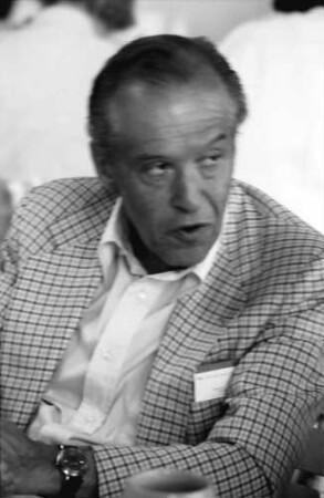 1979 Nobelpreisträgertagung Physik; Bayrisches Frühstück (26.6.79): Julian Schwinger