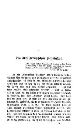 Die drei preußischen Regulative