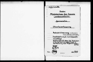 Landtagswahl und Volksentscheid 1947, hier: allgemeine Akten des Landeswahlleiters