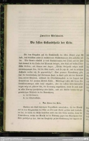 Zweiter Abschnitt. Die festen Bestandtheile der Erde