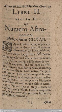 SECTIO II. DE Numero Astronomico.