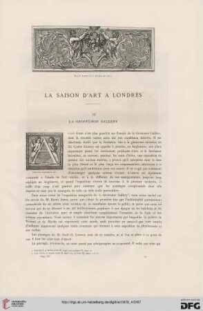 4: La saison d'art à Londres, [2] : La Grosvenor Gallery