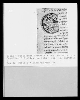 Passionar — Initiale E, Folio fol. 13