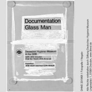 Deckblatt für technische Unterlagen - "Documentation Glass Man"