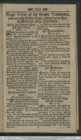 Nogle Texter af det Gamle Testamente, som paa visse Hellige Dage, i steden for de Epistoliske Lectier pleye at forklares