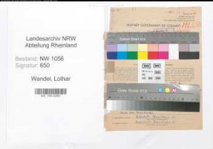 Entnazifizierung Lothar Wandel , geb. 10.01.1902 (Polizist)