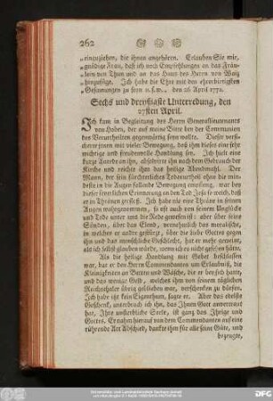 Sechs und dreyßigste Unterredung, den 27sten April.
