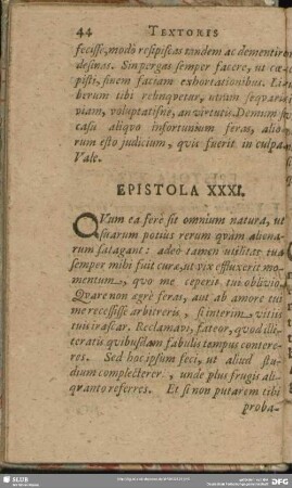 Epistola XXXI.