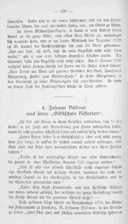 8. Johann Hübner und seine "Biblischen Historien".