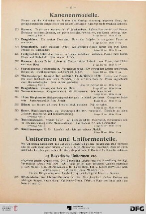 Kanonenmodelle (Nr. 272-285)