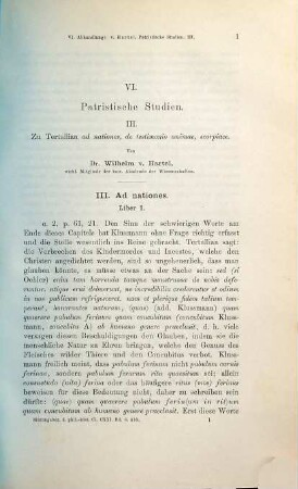 Patristische Studien, 3. Zu Tertullian "Ad nationes, de testimonio animae, scorpiace