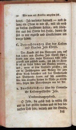 C. Betrachtungen über das Leiden und Sterben Jesu Christi.