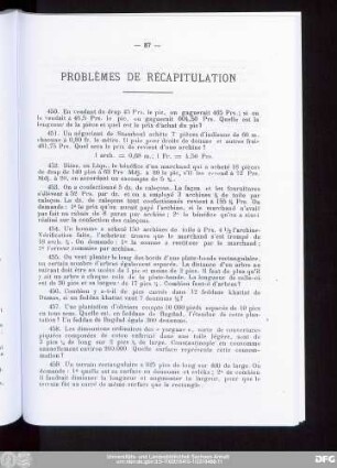 Problèmes De Récapitulation