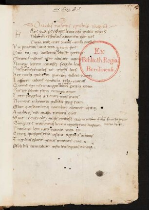 Epistolae Heroidum (unvollständig)