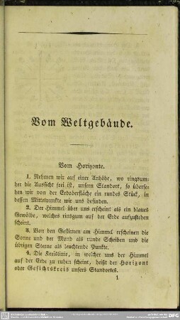 Vom Weltgebäude