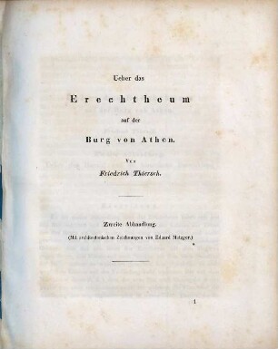Ueber das Erechtheum auf der Akropolis zu Athen. 2, Ueber das Erechtheum auf der Burg von Athen