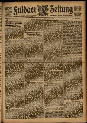 Erste Ausgabe vom Samstag, den 11. Februar 1905.