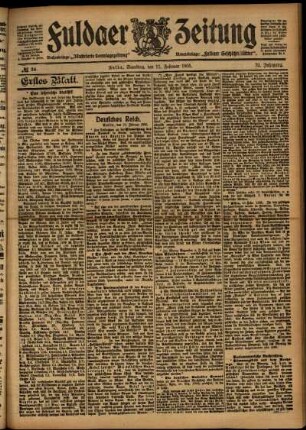 Erste Ausgabe vom Samstag, den 11. Februar 1905.