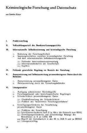 78-115, Kriminologische Forschung und Datenschutz