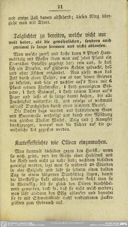 Kartoffelfrüchte wie Oliven einzumachen
