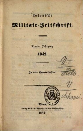 Helvetische Militärzeitschrift, 9. 1842