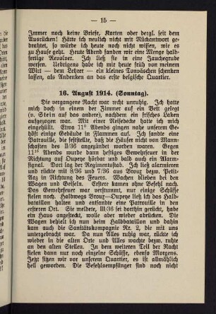 15-27, 16. August 1914 (Sonntag). - 22. August 1914. (Sonnabend).